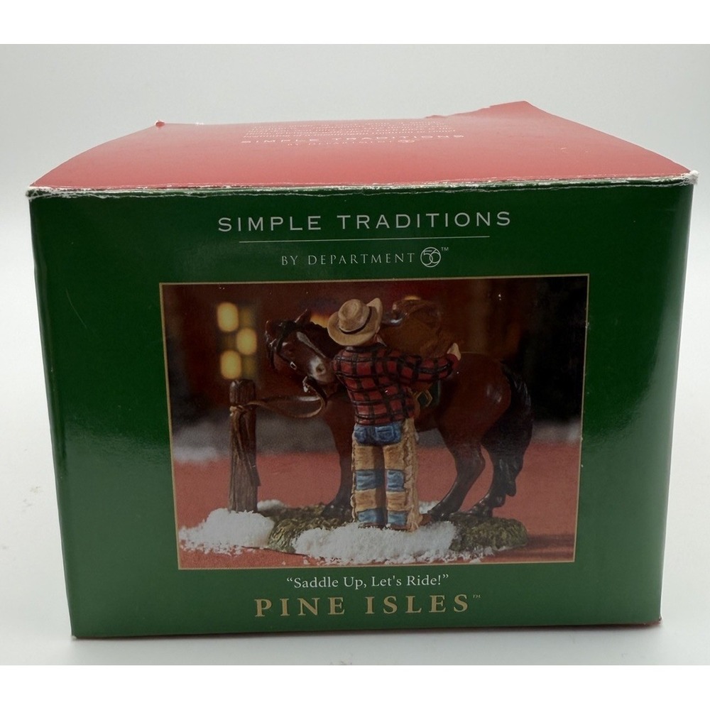 Dept. 56 Pine Isle Saddle Up Let's Ride Simple Traditions Porcelain Figure RARE